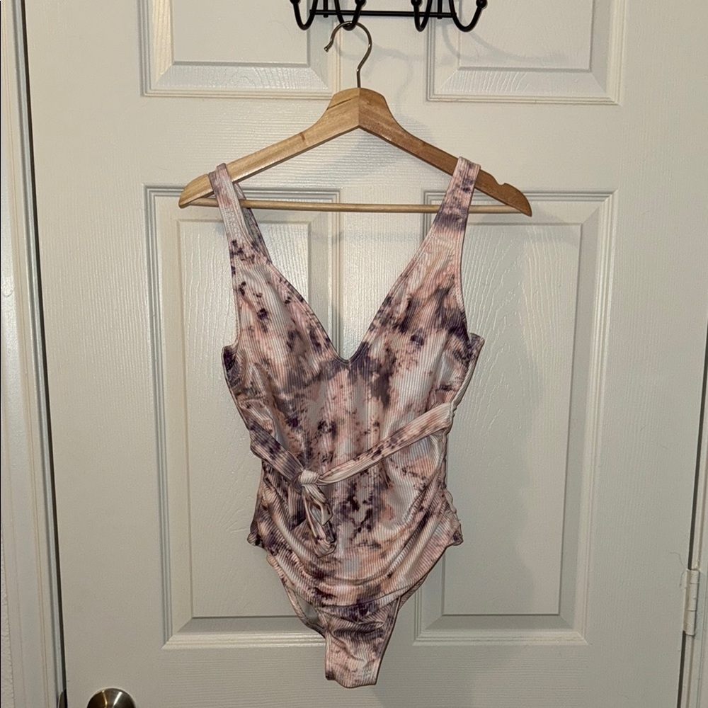 LOWEST PRICE! time and tru plunge back tie dye one piece swimsuit size M 8 10